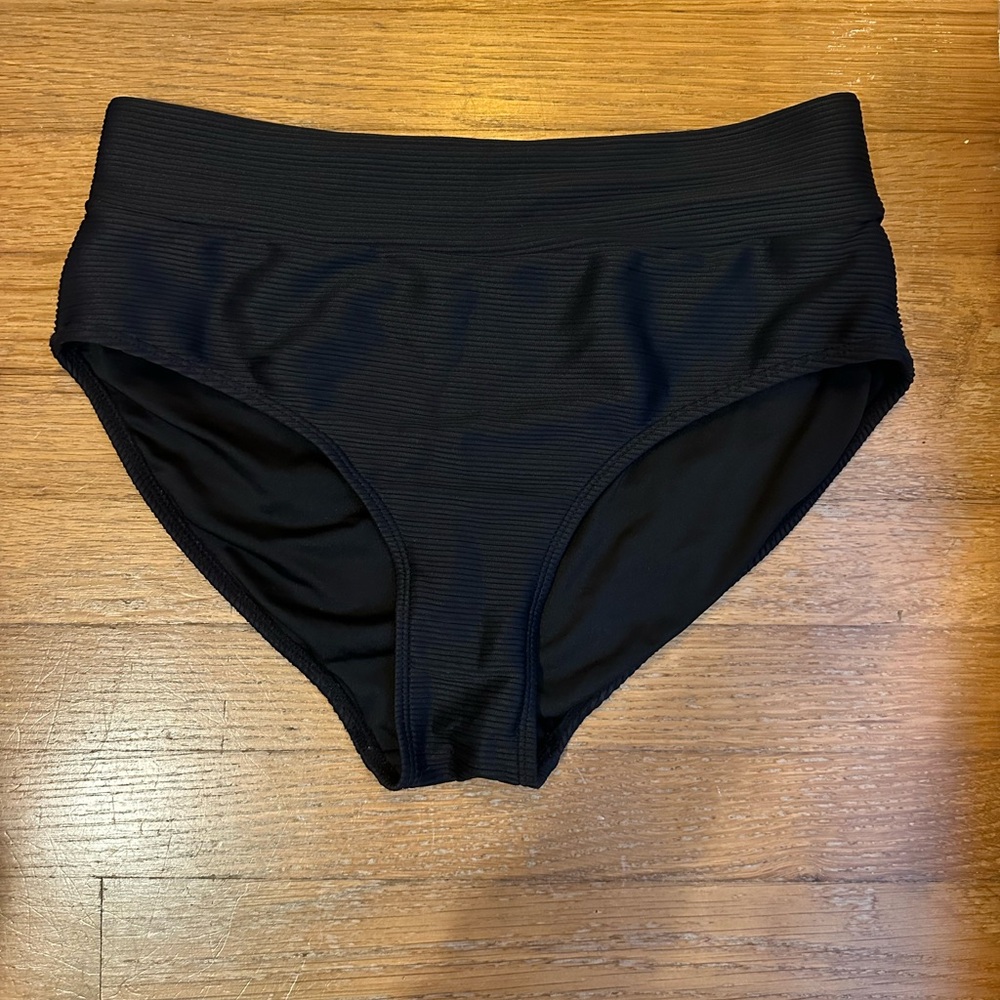 Nani Swimwear Black Bikini Bottom Size medium ribbed